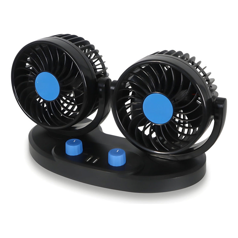Ventilador Doble Automóvil 12v Accesorio Vehículo 360°/ R&c
