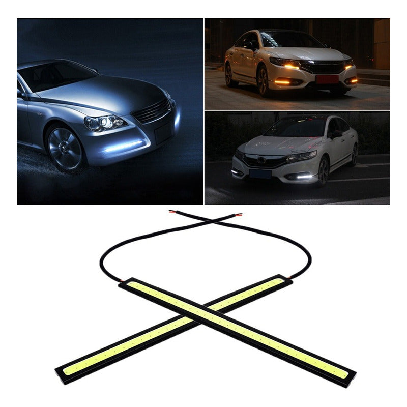 Tira Barra Luz Led Alto Brillo Neblineros Adhesivo Auto X2