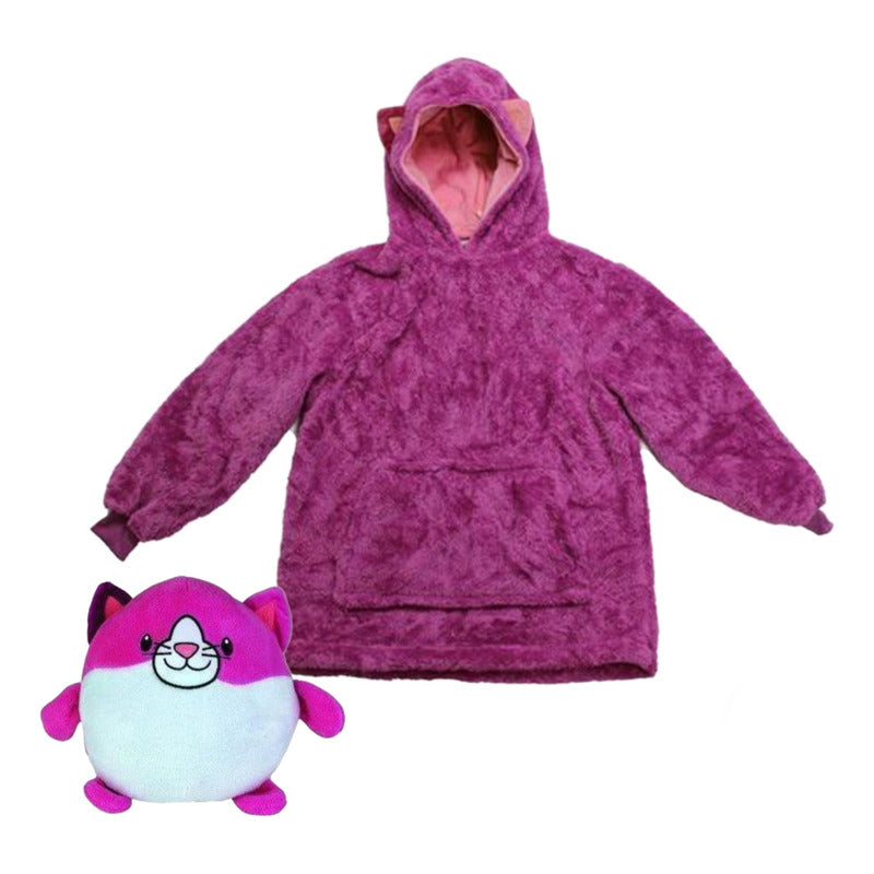 Poleron Con Capucha Peluche Convertible Niño Niña Huggle R&c Única Panda