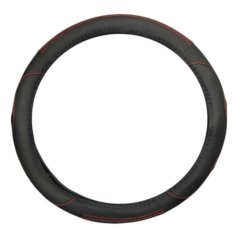 Funda Cubre Volante  38cm Negro Hilo Rojo Auto 027