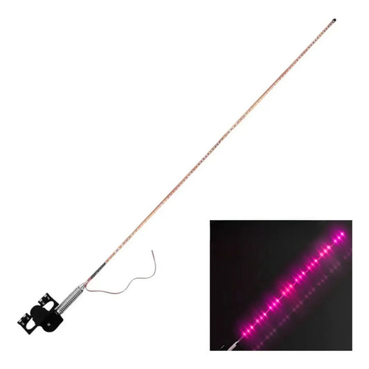 Antena Tipo Látigo Con Luz Led 100cm Auto Camión Destellante Rosa 24v