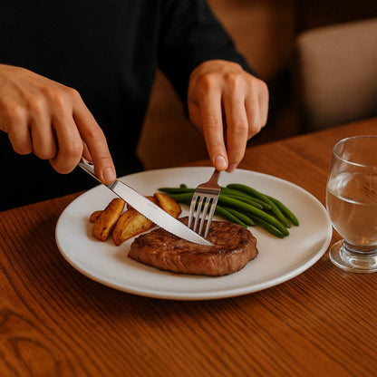 X2 Cuchillos Para Carne De Acero Inoxidable 23cm Cuchillo