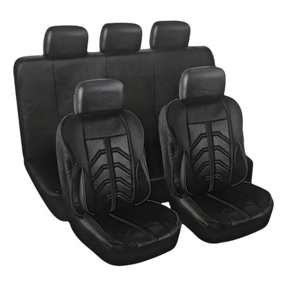 Juego Funda Cubreasiento 100% Eco Cuero Acolchado Y Bolsillo