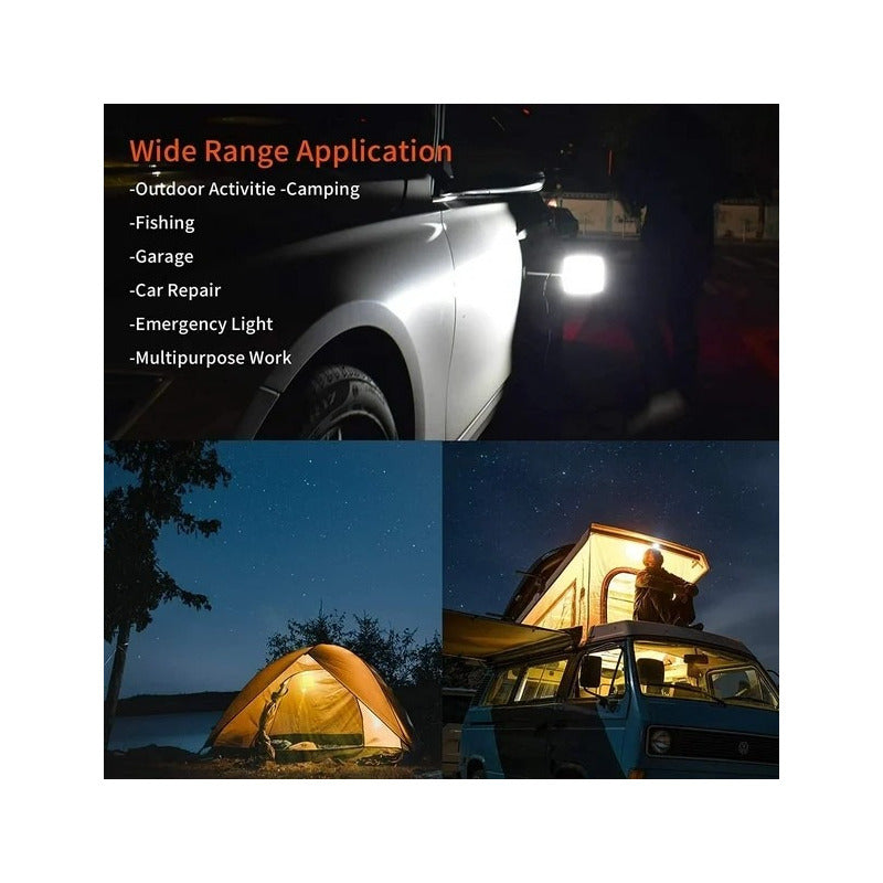 Lámpara Led Portátil Imantada Camping Emergencia 12-24v 550w