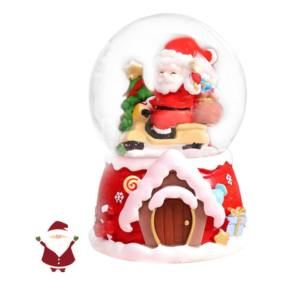 Bola De Nieve Esfera Cristal Navidad Luz Música Decora Chica