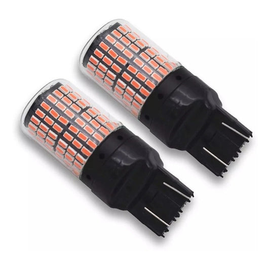 X2 Ampolleta Led T20 7443 144smd Roja 360° Auto