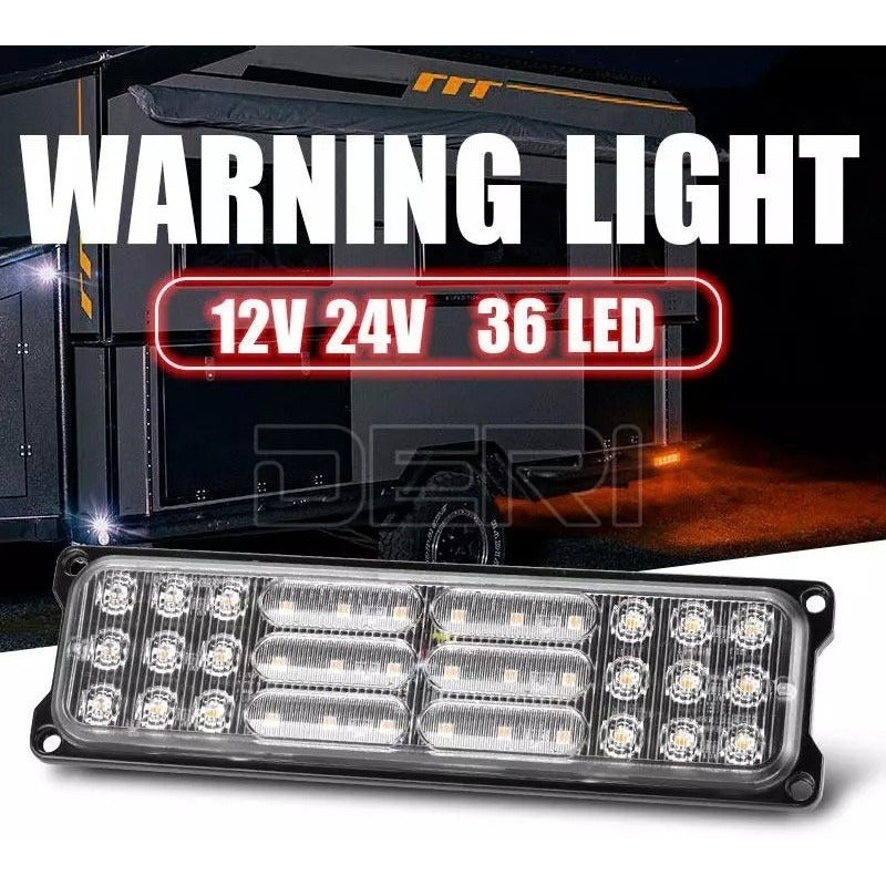 X2 Luz Led De Trocha Destellante Luz Advertencia 12v - 24v