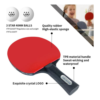 Set Ping Pong 4 Paletas + 8pelotas +estuche Kit Tenis Mesa Rojo/negro Fl (cóncavo)