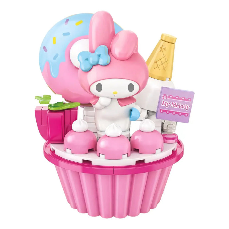 Set Bloques De Construcción Keeppley Hello Kitty Y Amigos 102 My Melody Strawberry Cupcake 9415