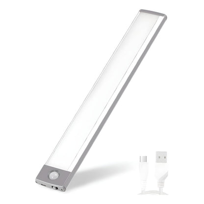 Luz Led Con Sensor Movimiento Recargable Closet Baño Cocina Estructura Gris