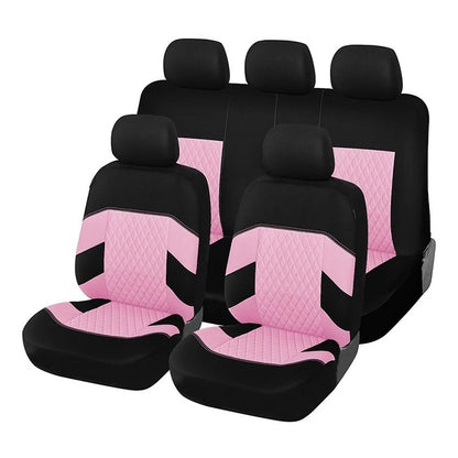 Funda Cubre Asiento Auto Rosado Universal 9pieza Rosa Diseño