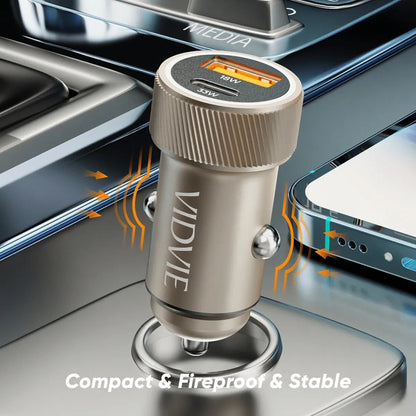 Cargador Auto Adaptador Carga Rápida 33w Tipoc 18w Usb 12-24