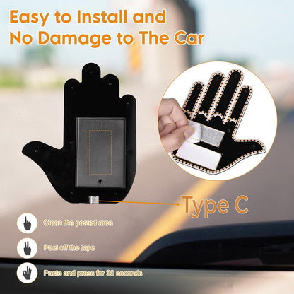 Mano Led Señal Parabrisa Auto, Luz Led De Gestos Con Control