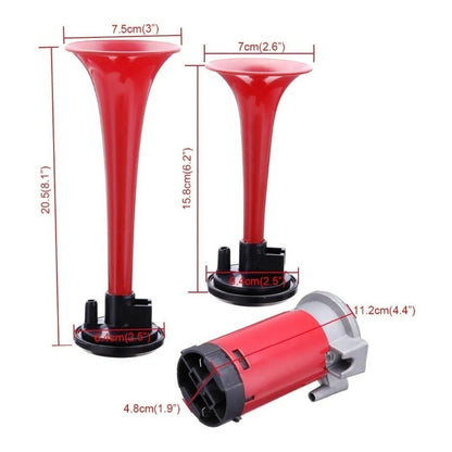 Bocina Doble Eléctrica Trompeta Aire + Compreso Auto 12v