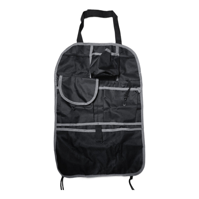 Organizador Para Respaldo Asiento Trasero Auto Multifunción Negro Eco Cuero 14222