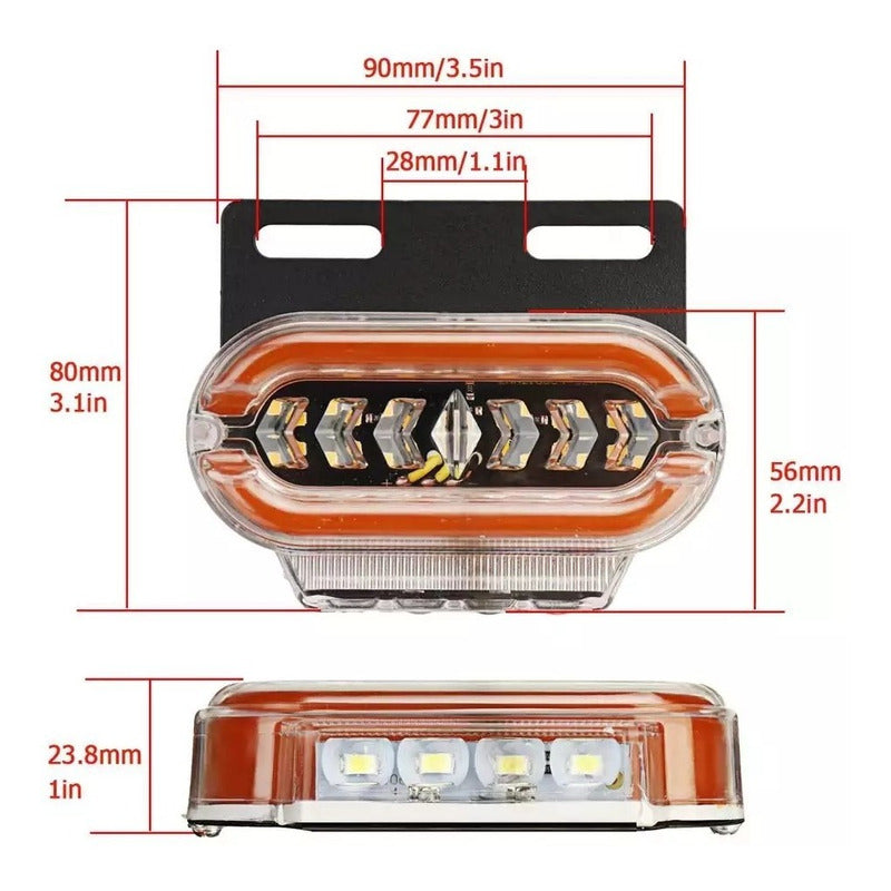 X4 Luz Led Trocha Bicolor Luz Lateral Led Advertencia 24v