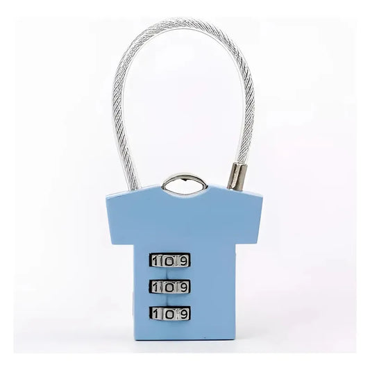 Mini Candado De Seguridad Con Contraseña Multiuso Diseño Color Celeste