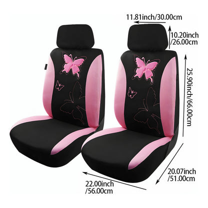 Set Funda Cubre Asiento Auto Negro Rosa Malla Transpirable