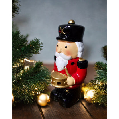 Cascanueces De Cerámica Con Luz Soldado Cascanueces Navidad