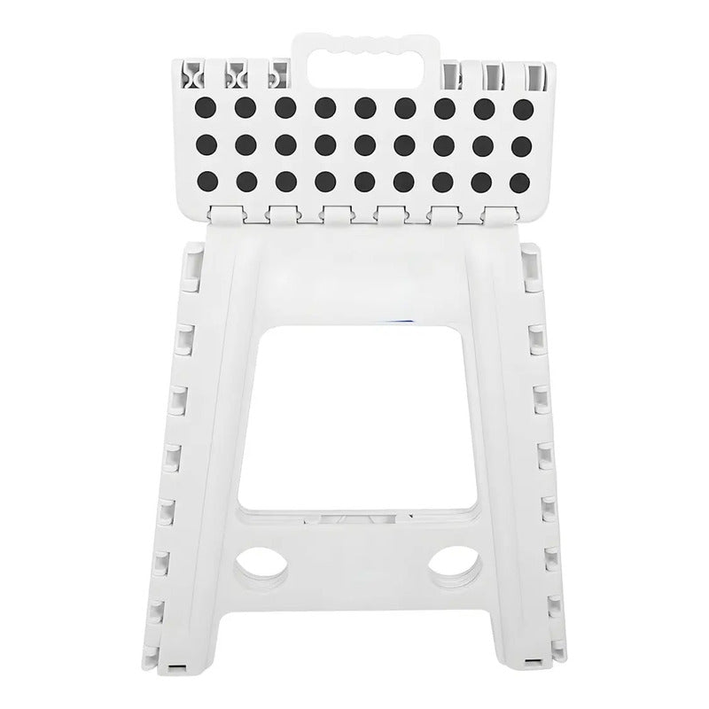 Taburete Plagable Banquito Pórtatil Piso Escala 22*29*39cm Acabado De La Estructura Puntos Color Blanco