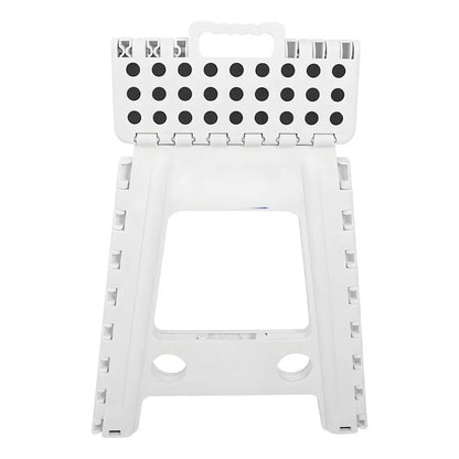 Taburete Plagable Banquito Pórtatil Piso Escala 22*29*39cm Acabado De La Estructura Puntos Color Blanco