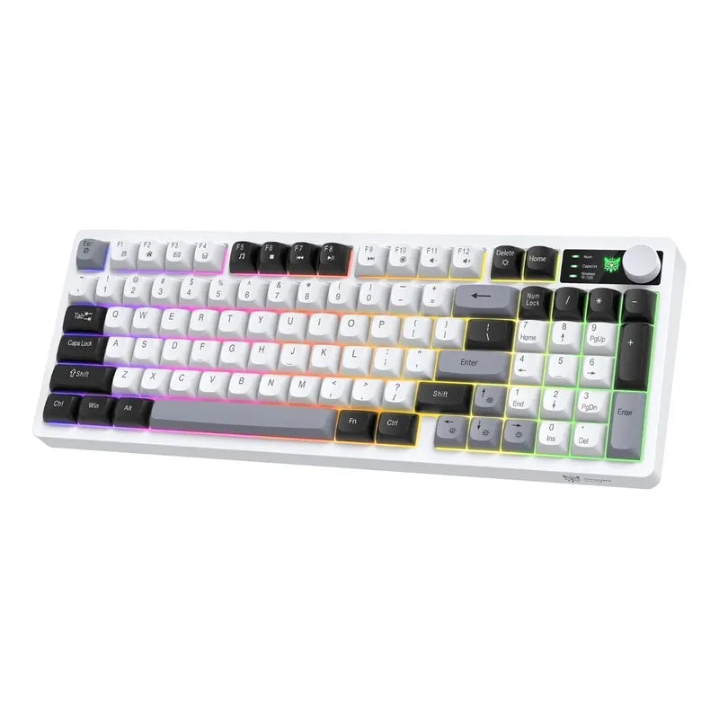 Teclado Gamer Onikuma Mt902 Blanco 3modo Conexión Silencioso Blanco Mt902 Inglés Us