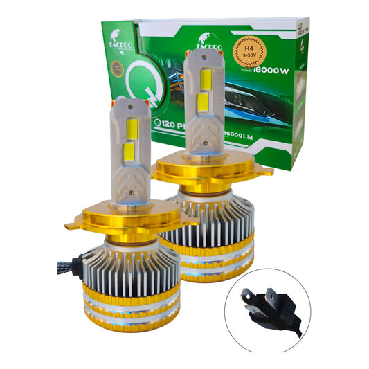 X2 Ampolleta Turbo Led 86000lm 18000w Q120pro H4 12-36v Auto