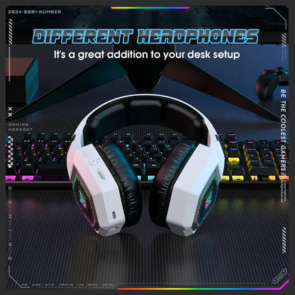 Audifono Gamer Onikuma 3modos Conexión Bluetooth Usb C Gt806 Gt806 Blanco Rgb