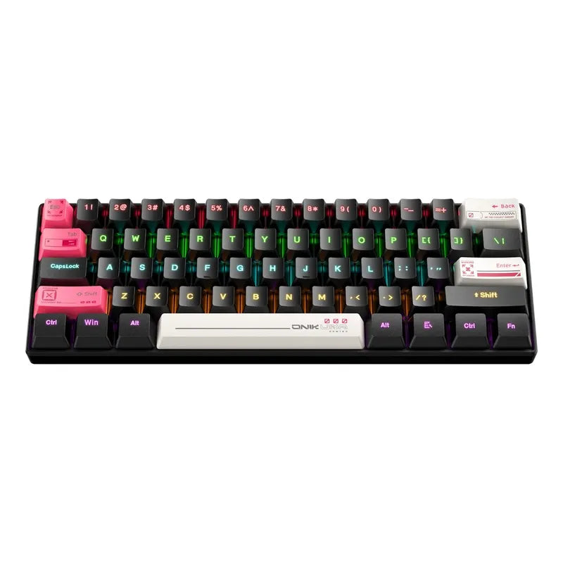 Teclado Mecanico Compacto Onikuma G55 Con Reemplazo Teclas Negro Rosa Bkanco G55 Inglés Us