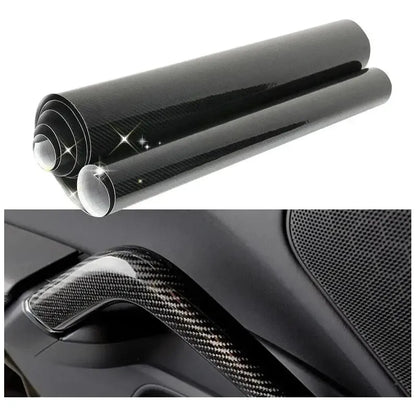Vinilo Fibra De Carbono 5d Brillante Autoadhesivo 75x200cm 5d Negro Fibra