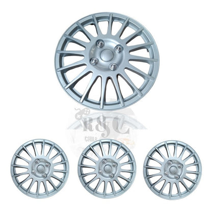 Set Tapa Rueda Aro 14 Cromada Designer X4 Tapas /r&c