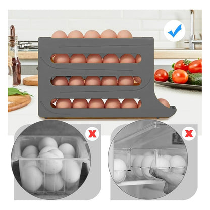 Dispensador De Huevos Caja Para 30 Unidades Organizador Color Gris