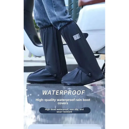 Bota Protector Silicon Impermeable Cubre Zapato Tenis Lluvia Negro Polainas Altas 2xl 46-47 (34.5cm)