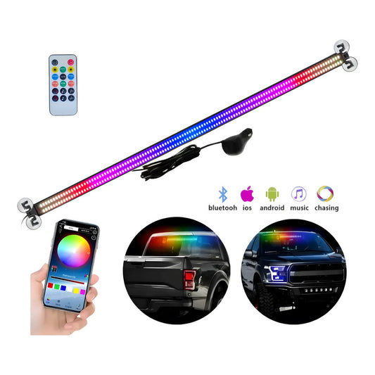 Baliza De Parabrisa Bluetooth Barra Led Rgb 102cm + Control