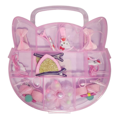 Estuche D Pinches Y Colet Bebé Niñas 11pcs Gancho Oreja Gato