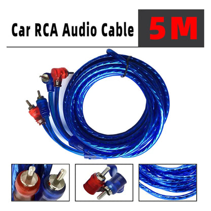 Cable Rca 2x2 Audio Estéreo Para Auto 5mts Con Conectores