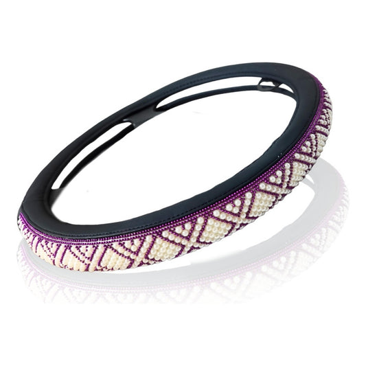 Funda Cubre Volante Eco Cuero Cn Diseño Perlas Universal Aut