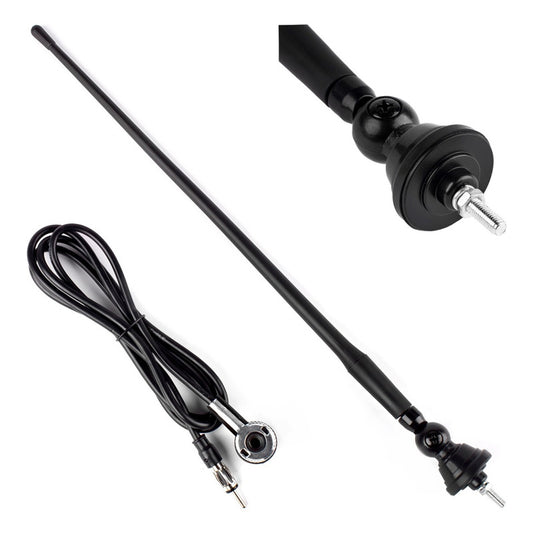 Antena De Radio Am/fm Para Auto 34cm + Base + Cable 140cm