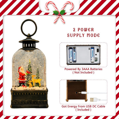 Farol Navideño Con Luz Led Música Lámpara Navidad Pesebre