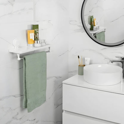 Estante Organizador De Ducha + Toallero Con Ventosa Adhesiva