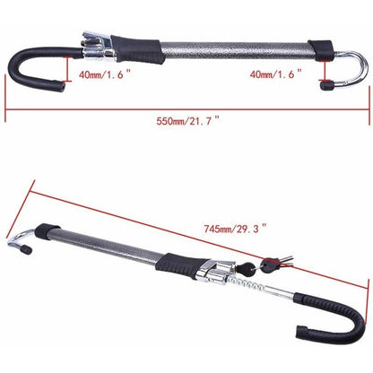 Traba Volante Y Pedal Antirrobo + Llave Cq-legend 6084 Metal