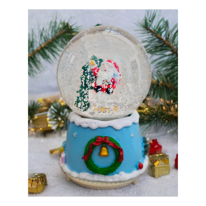 Bola De Nieve Esfera Cristal Navidad Luz Música Decora Chica