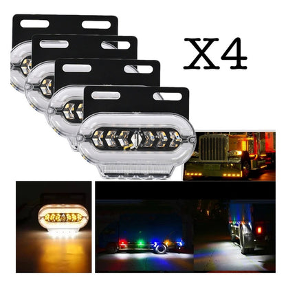 X4 Luz Led Trocha Bicolor Luz Lateral Led Advertencia 24v