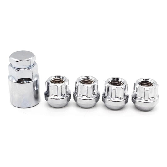 Tuercas De Seguridad Set 4pcs +llave Acero M12x1.5 / 12x1.25
