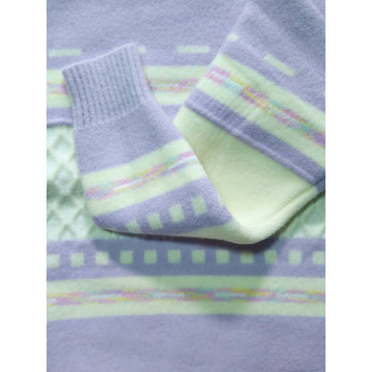 Sweater De Niña Tejido Polerón Teen Cuello Alto Sueter T8-16 Lila 736 Trenzado 170