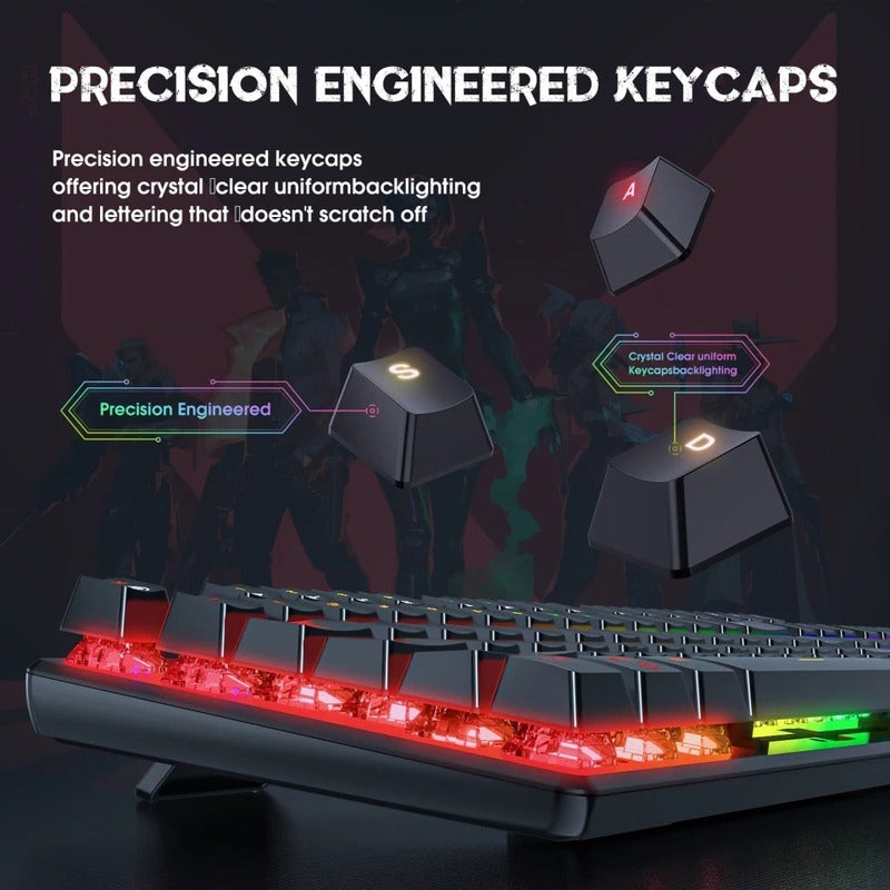Teclado Gamer Mecánico Rgb Keyboard Para Juego Onikuma /r&c Negro Español Latinoamérica