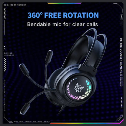 Audifono Gamer Onikuma X92 Conector 3,5mm Con Luz Sonido 3d Negro X92