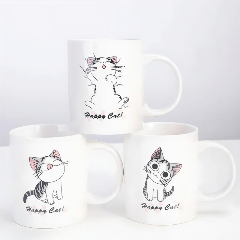 X4 Tazas De Gato Chi Mug Taza 380ml Taza Café Té Happy Cat