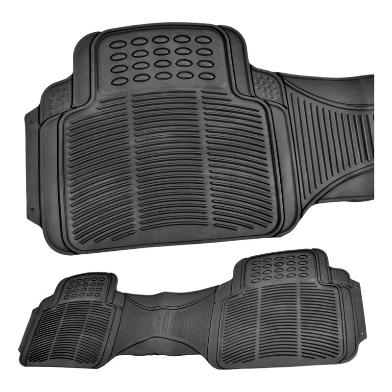 Alfombra Piso De Goma Auto Universal 4 Piezas Doble Camello