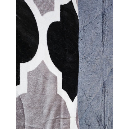 Plumón Cobertor Cubrecama Plush Chiporro Funda 2p Diseños Gris Mod5 Trebol